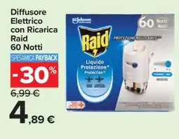 Carrefour Diffusore Elettrico con Ricarica Raid 60 Notti offerta