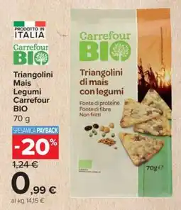 Carrefour Triangolini Mais Legumi Carrefour Bio offerta