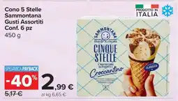 Carrefour Cono 5 Stelle Sammontana Gusti Assortiti Conf. 6 pz offerta