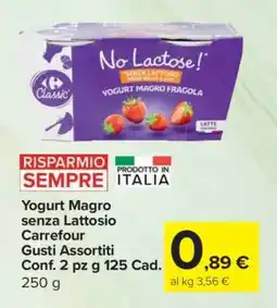 Carrefour Yogurt Magro senza Lattosio offerta