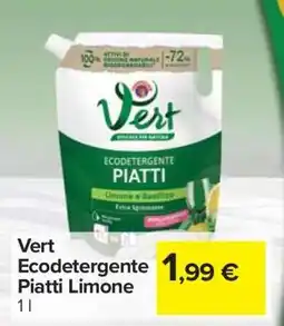Carrefour Vert Ecodetergente Piatti Limone offerta