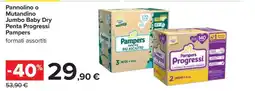 Carrefour Pannolino o Mutandino Jumbo Baby Dry Penta Progressi Pampers offerta