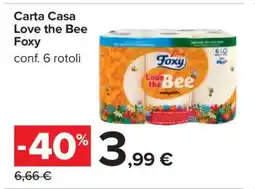 Carrefour Carta Casa Love the Bee Foxy offerta