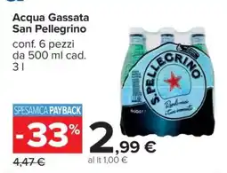 Carrefour Acqua Gassata San Pellegrino offerta