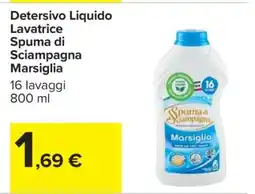 Carrefour Detersivo Liquido Lavatrice Spuma di Sciampagna Marsiglia offerta