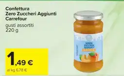 Carrefour Confettura Zero Zuccheri Aggiunti Carrefour offerta