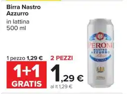 Carrefour Birra NASTRO AZZURRO offerta