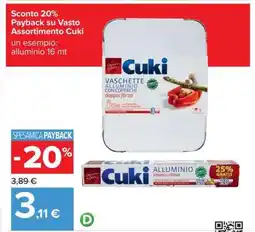 Carrefour CUKI VASCHETTE ALLUMINIO offerta