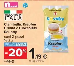 Carrefour Ciambella, Krapfen Crema o Cioccolato Roundy offerta