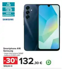 Carrefour SMARTPHONE A16 SAMSUNG offerta