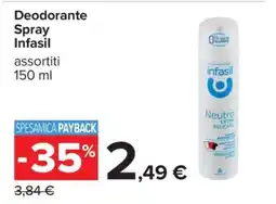 Carrefour Deodorante spray INFASIL offerta