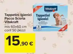 Carrefour Tappetini Igienici Pacco Scorta Vitakraft offerta