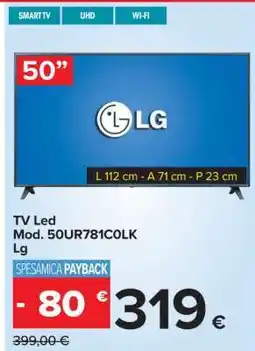 Carrefour TV Led Mod. 50UR781C0LK Lg offerta