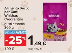 Carrefour Alimento Secco per Gatti Whiskas Croccantini offerta