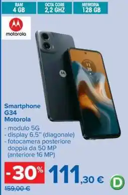 Carrefour Smartphone G34 Motorola offerta