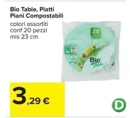 Carrefour Bio Table Piatti Piani Compostabili offerta