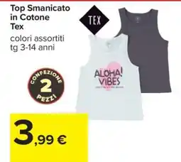 Carrefour Top Smanicato in Cotone Tex offerta