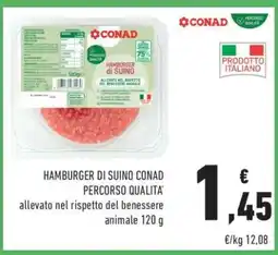 Conad HAMBURGER DI SUINO CONAD PERCORSO QUALITA' offerta