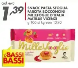 Italmark Snack pasta sfoglia farcita bocconcini millefoglie d'italia MATILDE VICENZI offerta