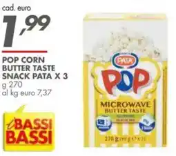 Italmark Pop corn butter taste SNACK PATA offerta