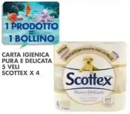 Italmark Carta igienica pura e delicata 5 veli SCOTTEX x 4 offerta