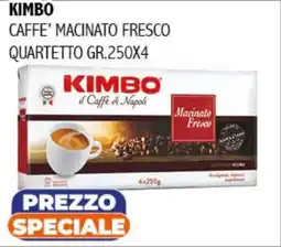 Big Food Kimbo caffe' macinato fresco quartetto offerta