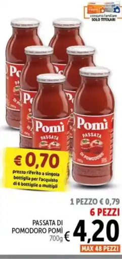 Spazio Conad Passata di pomodoro POMI 6 pezzi offerta
