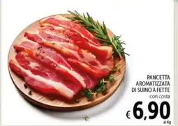 Spazio Conad Pancetta aromatizzata di suino a fette con costa offerta