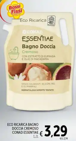 Spazio Conad Eco ricarica bagno doccia cremoso CONAD ESSENTIAE offerta