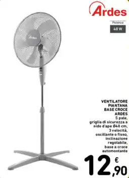 Spazio Conad ARDES Ventilatore piantana base croce offerta