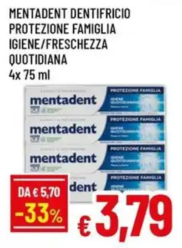 A&O Mentadent dentifricio protezione famiglia igiene/freschezza quotidiana offerta