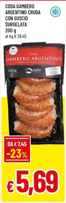 A&O Coda gambero argentino cruda con guscio surgelata offerta