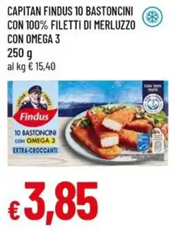 A&O Capitan findus 10 bastoncini con 100% filetti di merluzzo con omega 3 offerta
