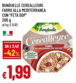 A&O Bonduelle cereallegre farro alla mediterranea con "feta dop" offerta
