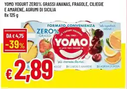 A&O YOMO yogurt zero% grassi ananas, fragole, ciliegie e amarene, agrumi di sicilia offerta