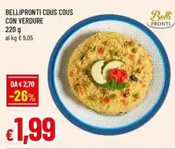 A&O Bellipronti cous cous con verdure offerta