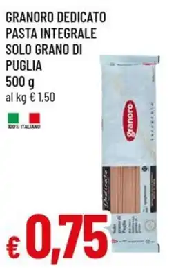 A&O Granoro dedicato pasta integrale solo grano di puglia offerta