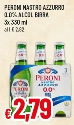 A&O Peroni nastro azzurro 0.0% alcol birra offerta