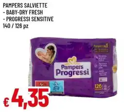 A&O Pampers salviette -baby-dry fresh - progressi sensitive offerta