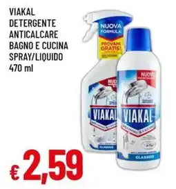 A&O Viakal detergente anticalcare bagno e cucina spray/liquido offerta