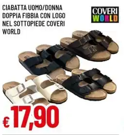 A&O Ciabatta uomo/donna doppia fibbia con logo nel sottopiede COVERI WORLD offerta