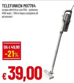 A&O TELEFUNKEN M07784 scopa elettrica con filo offerta