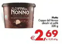 Deco Supermercati Motta Coppa del Nonno chicchi al caffè offerta