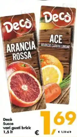 Deco Supermercati Decò Succo vari gusti brick offerta