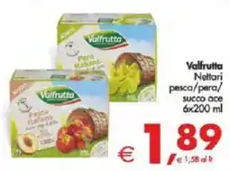 Deco Supermercati Valfrutta Nettari pesca/pera/ succo ace offerta