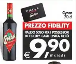 Deco Supermercati Cynar offerta