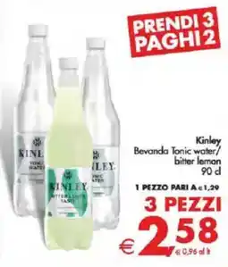 Deco Supermercati Kinley Bevanda Tonic water/ bitter lemon offerta