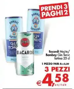 Deco Supermercati Bacardi Mojito/ Bombay Gin Tonic lattina offerta