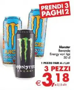Deco Supermercati Monster Bevanda Energy vari tipi offerta