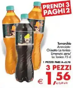 Deco Supermercati Tomarchio Aranciata- Chinotto-La tonica- Limonata zero/ La Tonica offerta
